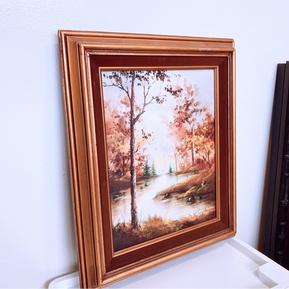 Beautiful Original Oil Painting Rural Trees River Scene signed by Yoko Folan - Picture 4 of 6